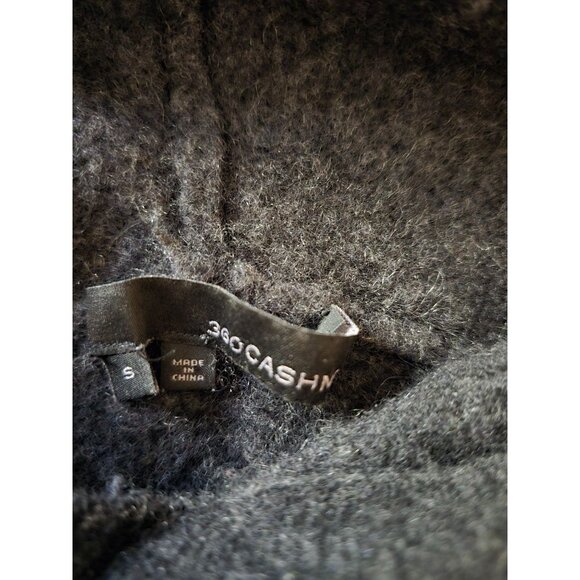 360Cashmere Womens 100% Cashmere Gray Hooded Sweater Size S - Picture 3 of 5